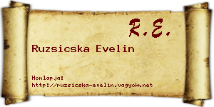 Ruzsicska Evelin névjegykártya