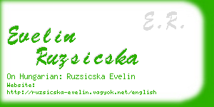 evelin ruzsicska business card